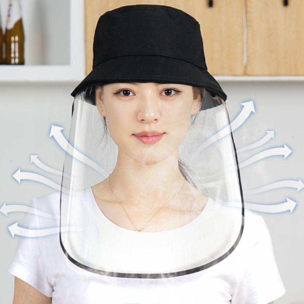 Full-Face Kitchen Oil Splatter Proof Mask Detachable Waterproof Cooking Protection Mask Hat Transparent Anti-Fog