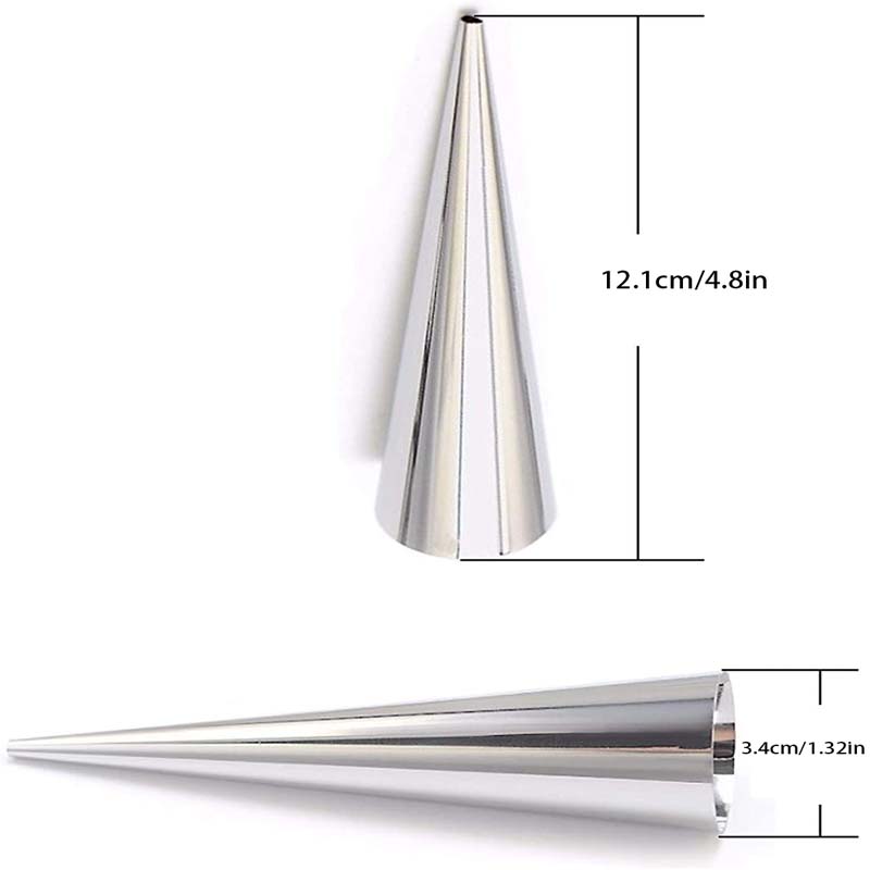 5pcs Kitchen Stainless Steel Baking Cones Horn Pastry Roll Making Cake Mold Spiral Croissant Tubes Cookie Dessert Baking Tool