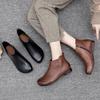 Spring Flat Women's Shoes 2025 Fashion Ankle Boots Retro Casual Plus Size Short Boots Zipper Solid Color Warm Flat Zapatos Mujer