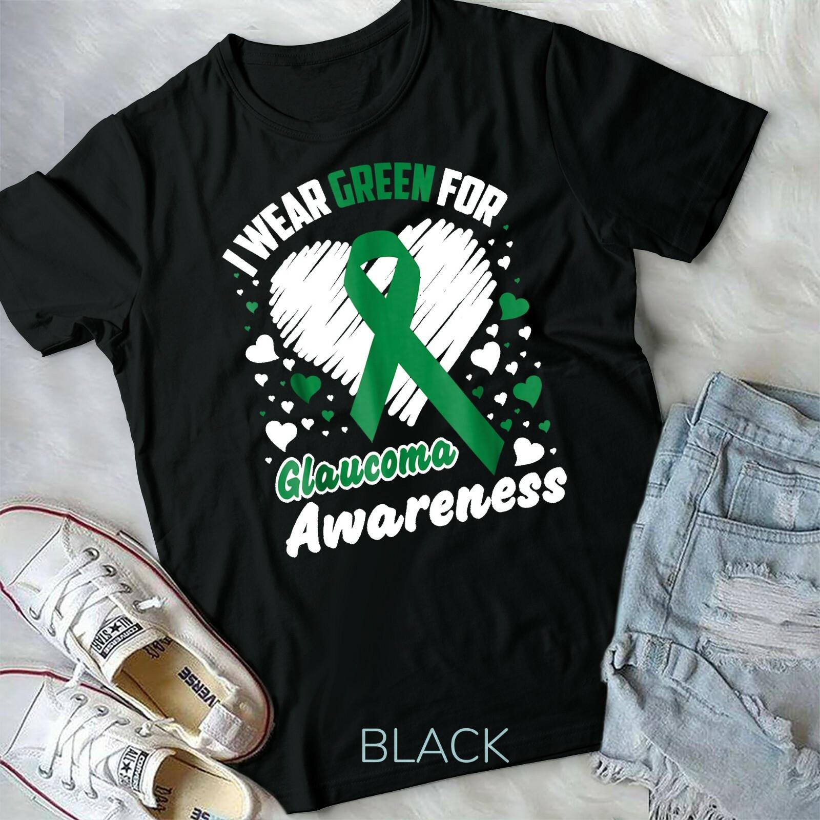 I Wear Green For Glaucoma Awareness Shirt Unisex Youth T-shirt XXXXL