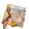 Spring new sunset carriage plain crepe satin silk scarf women's versatile mulberry silk small square scarf silk scarf
