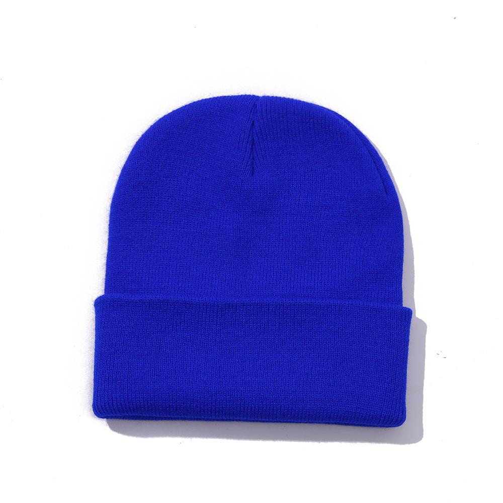 Doudou hat autumn and winter thermal hat solid color light plate double layer knitted cold hat wool fluorescent hat street