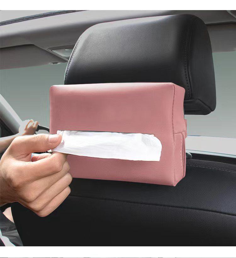 Volvo Leather Car Tissue Box & Seat Back Bag