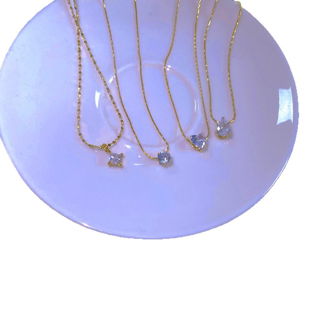 Titanium Steel Diamond Heart Necklace - Sparkly, Colorfast, and Exquisite Design