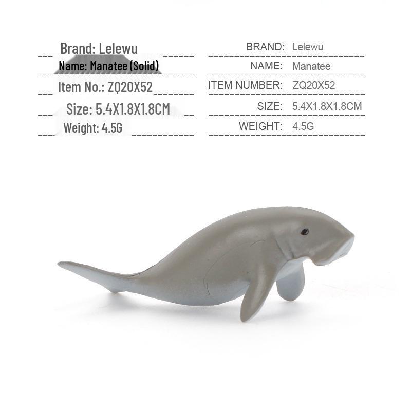 Children's Marine Animal Model Set: Mini Whale, Shark, Dolphin, Turtle, Sea Lion