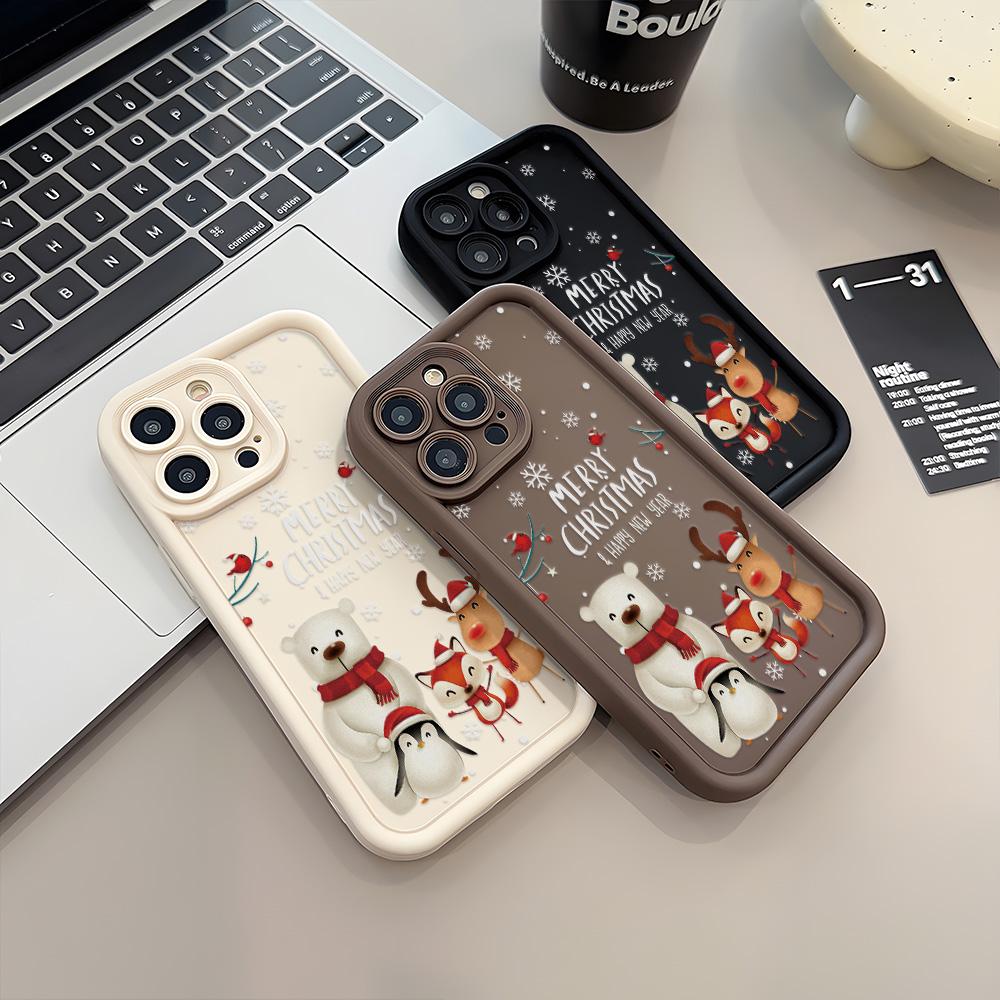Weihnachts-Handyhülle für iPhone 11 13 12 14 15 16 Pro Max XR XS Samsung A15 A55 A05 Redmi 12 13C OPPO A16 A18 Reno 11 Vivo Y17S Y12 Infinix Note 40