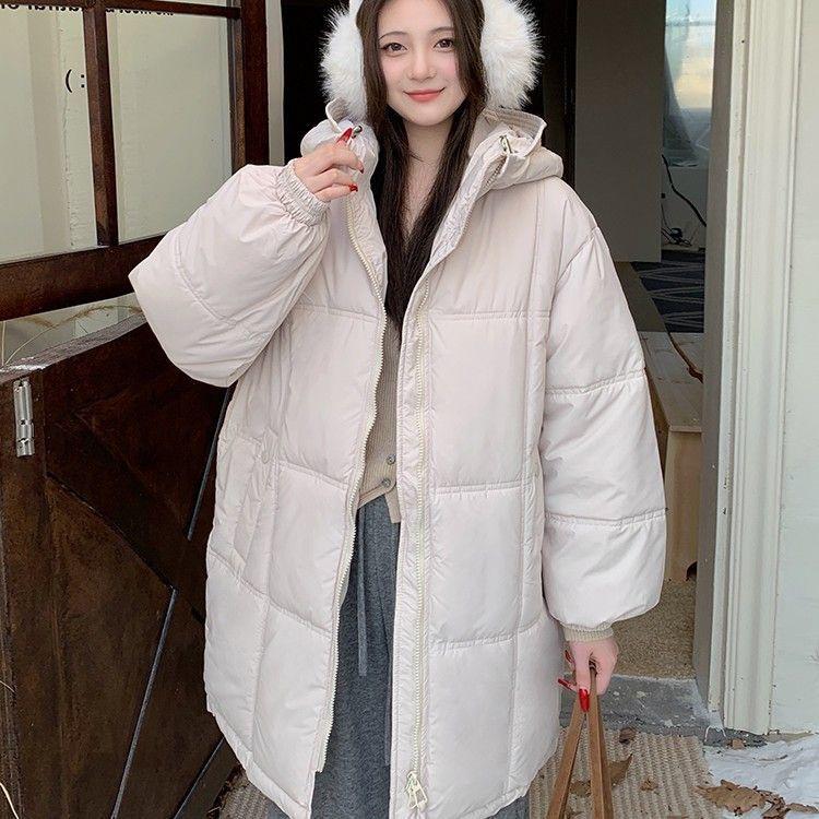 New Down Jacket for Women In Winter Korean Style New Warm Mid-length Hooded Cotton Coat and Jacket