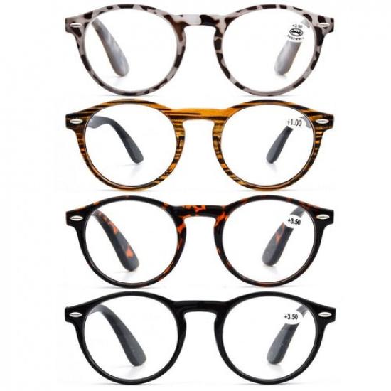 Vintage Reading Glasses Spring Hinges Round Retro Men Women Readers +1.0~3.5 NEW
