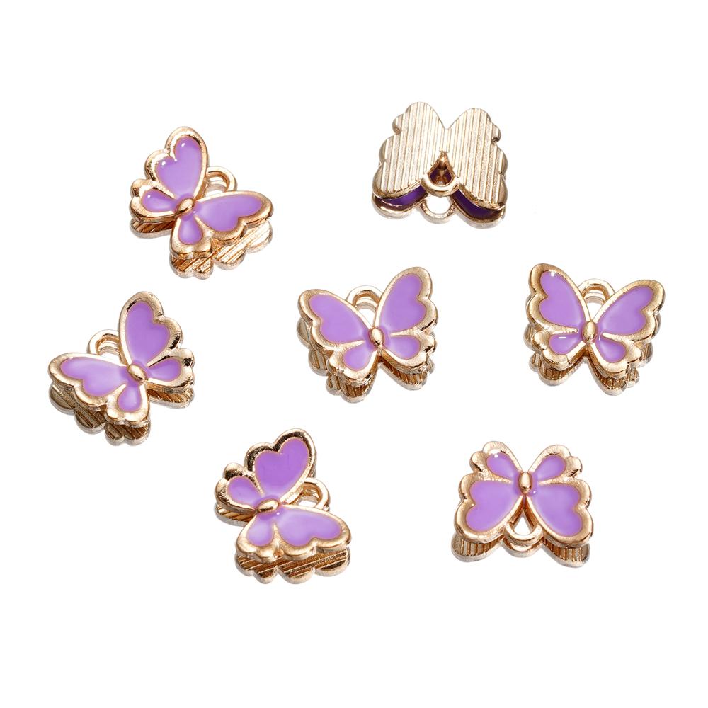 4Pcs/Lot 4 Styles Alloy Metal Drop Oil Butterfly Charms Animal Pendant For DIY Bracelet Necklace Jewelry Making Accessories