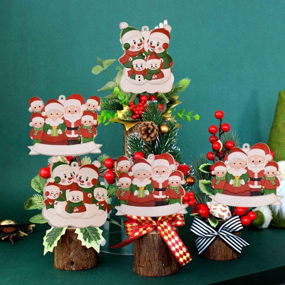 

With String Christmas Tree Pendant Santa Claus Elk Snowman New Year Decoration Christmas