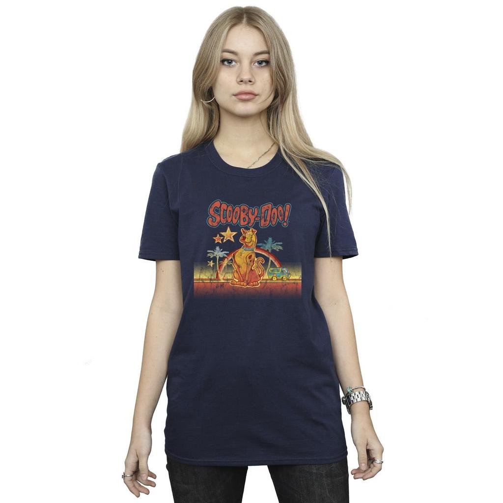 Scooby Doo Womens/Ladies Palm Trees Cotton Boyfriend T-Shirt
