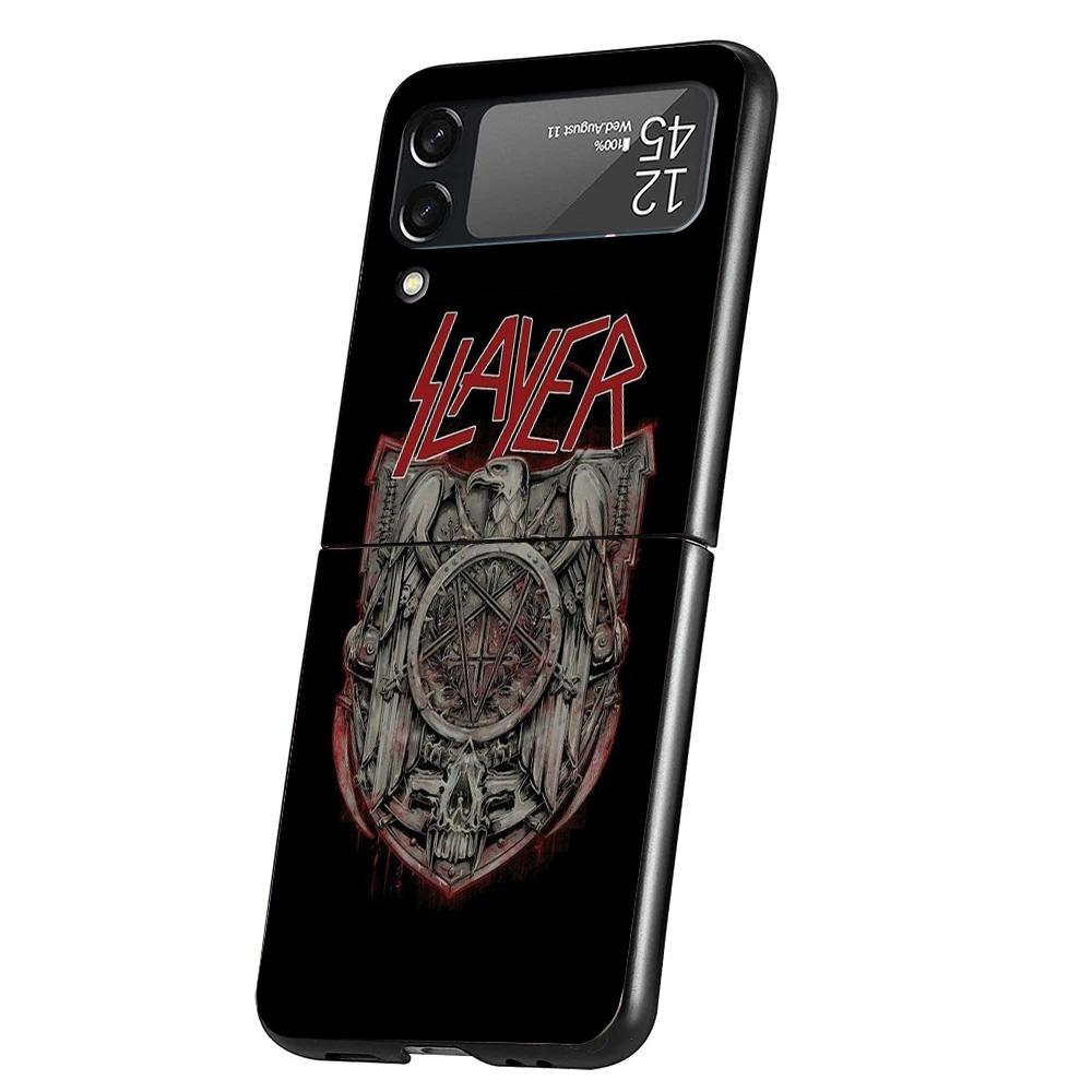 Slayer Heavy Metal Rock Band Phone Case For Samsung Galaxy Z Flip 7 6 5 4 3 5G Cover ZFlip7 ZFlip6 ZFlip4 ZFlip5 ZFlip3 Coque Fu