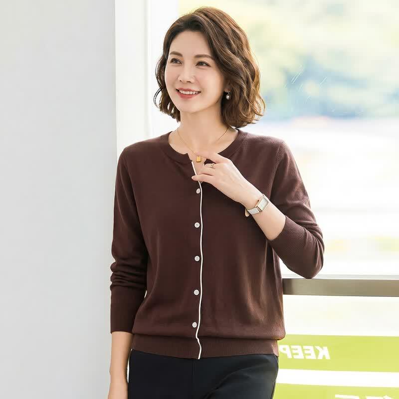 Hao Yi Women's Long Sleeve Versatile Knit Cardigan