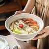 Thick Large Bowl Soup Bowl Solid Color Tableware Ceramic Bowl Household Round Large Vegetable Bowl Restaurant Ramen Bowl Deep Bowl