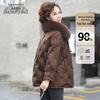 XueZhongFei Women's Fox Fur Collar Warm Down Jacket