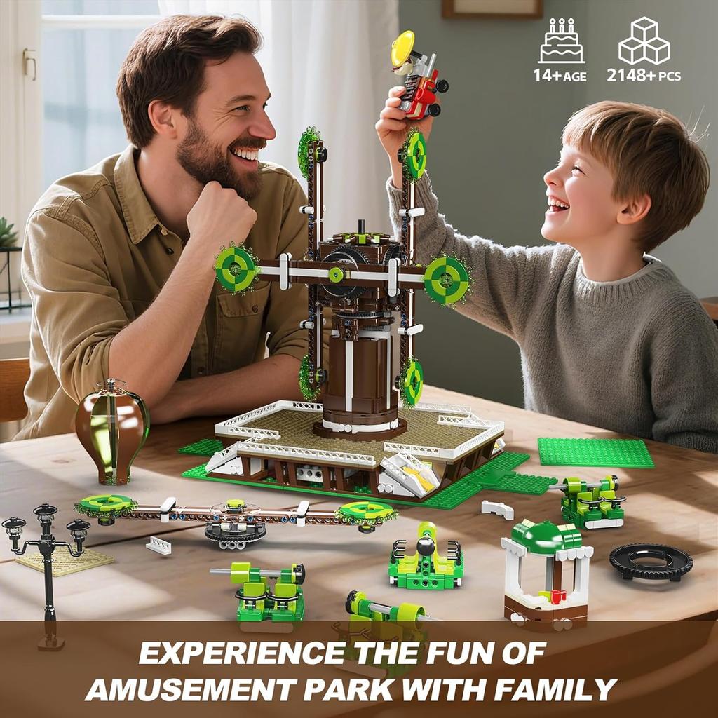 Mould King 11026 Large Windmill Amusement Park Model Building Blocks Set, 2148+ Pieces, STEM Educational Building Toy for Ages 14+ FamilyAdult