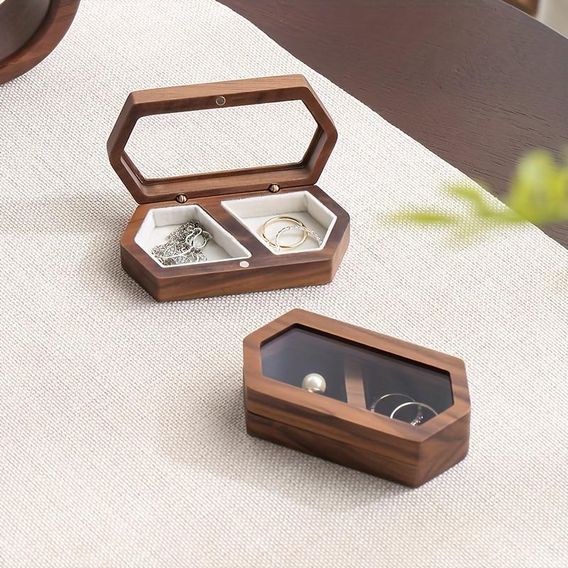 [Vintage Jewelry Box] Vintage Wooden 1pc Jewelry Box | Ring Display Box, Wedding Ring Storage Box, Earrings Necklace Storage Box, Small Jewelry Box