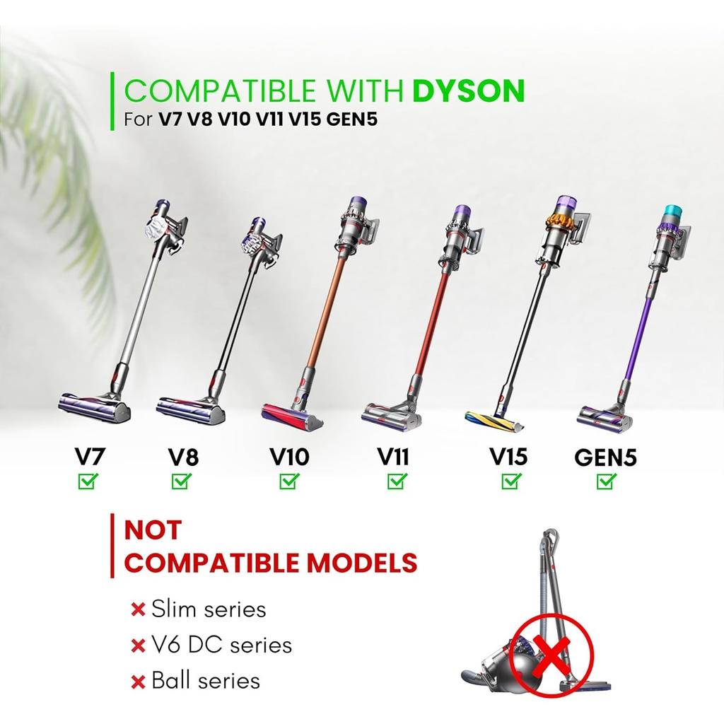For Dyson Cordless V7 V8 V10 V11 V15: Soft Vacuum Dust Brush Attachment with Adjustable Angle - Perfect for Cleaning Vents, Ceiling Fans, Furniture