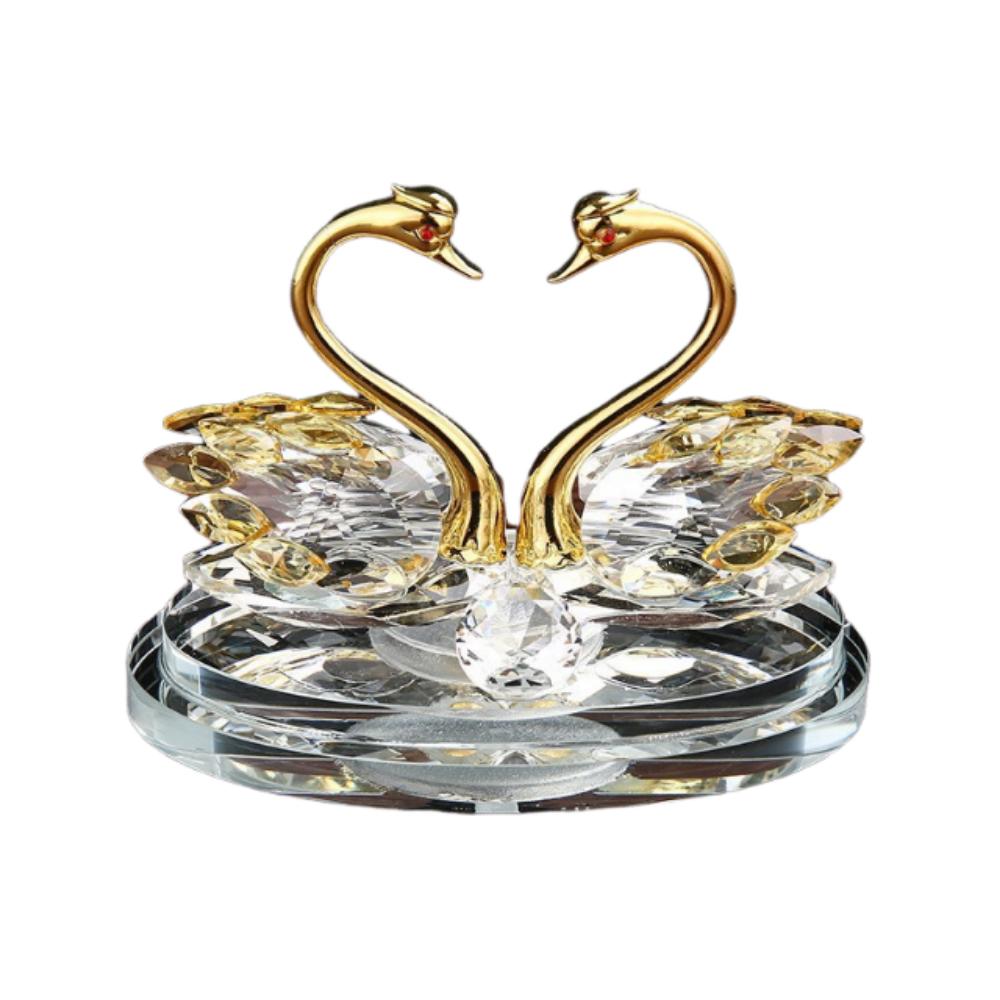 -encrusted Swan Figurines Exquisite Crystal Home Decoration Glass Swans  Car Interior