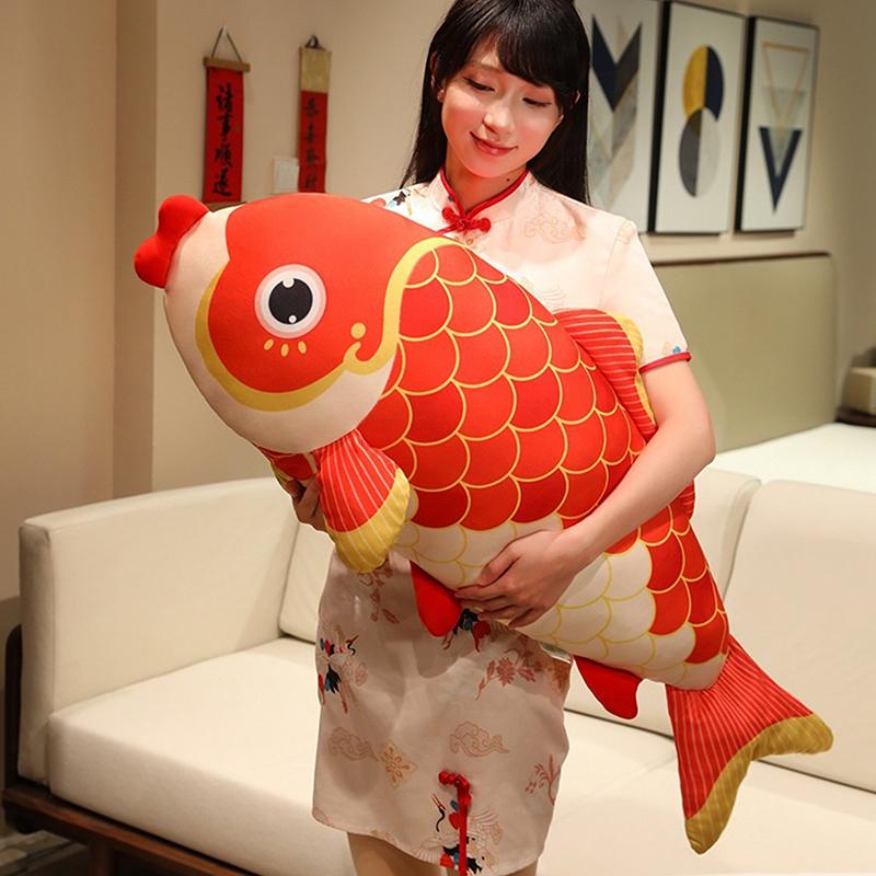 1Pc 60/80/100Cm 3D Lifelike Koi Plush Toy, Soft-Filled Koi Plush Pillow, Creative Sofa Cushion, Children'S Toy Gift.