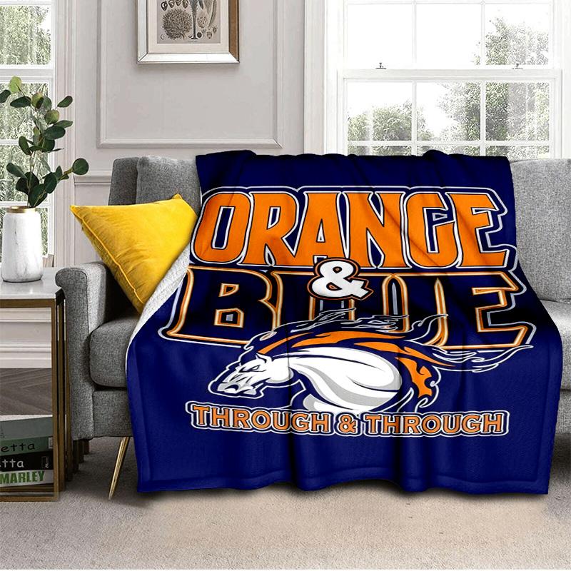 Denver Broncos Blanket Outdoor Flannel Blanket for Camping, Hiking, Garden Parties, Picnic Essentials,gift for family and friends