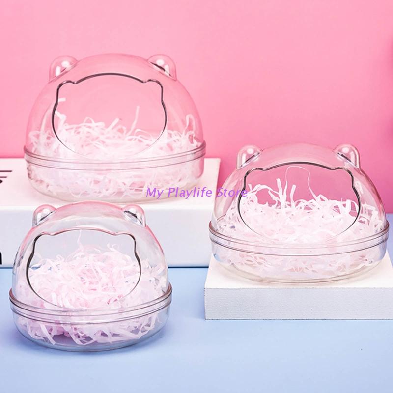 

Hamster Clear Bathroom Durable Plastic Dry Bath Container Sauna Sand Box for Junior Chipmunks Mice Gerbil Easy to Clean