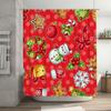 TU Festive Christmas Shower Curtain Holiday Bathroom Decor Reindeer Snowman Pattern Waterproof Fabric Backdrop Xmas Home Textile
