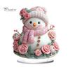 Double Sided Acrylic Ornaments Christmas Theme 2D Ornament, Double-sided Holiday Decoration, Festive Room Decor Stable Base Religious Ornament