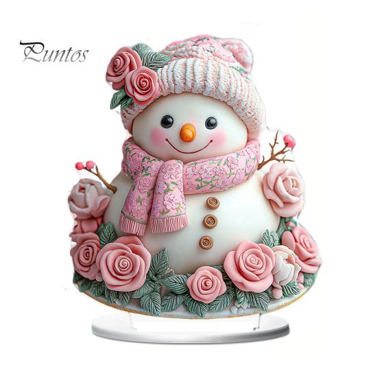 Double Sided Acrylic Ornaments Christmas Theme 2D Ornament, Double-sided Holiday Decoration, Festive Room Decor Stable Base Religious Ornament