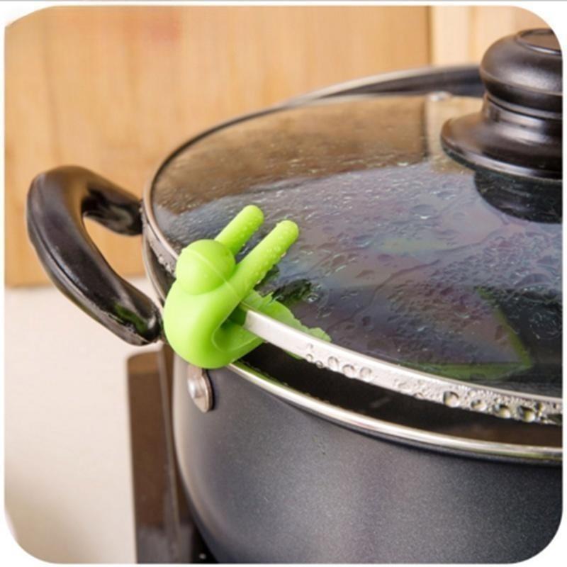 1/6 Piezas Dispositivo Antidesbordamiento Evitando Tapa Arriba con Olla Sopa Gadget de Cocina Posavasos Soporte de Silicona