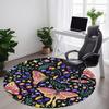 1PC Butterfly Floral Pattern Office Round Rug, Non Slip, Soft and Durable Office Rug for Interior Decoration, Perfect for Office