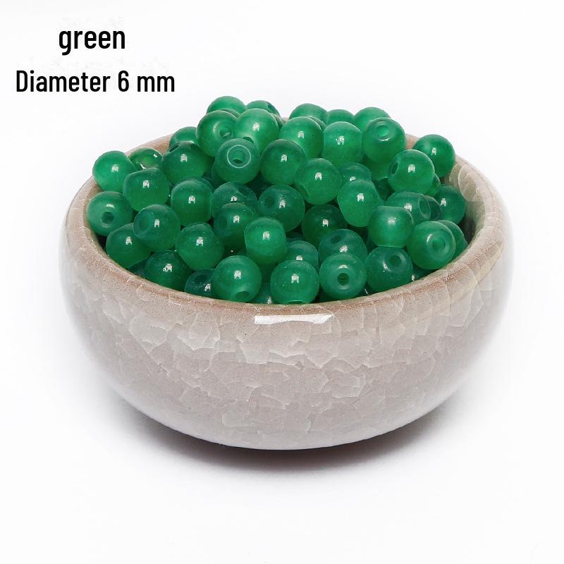 

4-8 мм имитация нефрита круглые стеклянные бусины для самодельных ювелирных изделий ручной работы аксессуары
