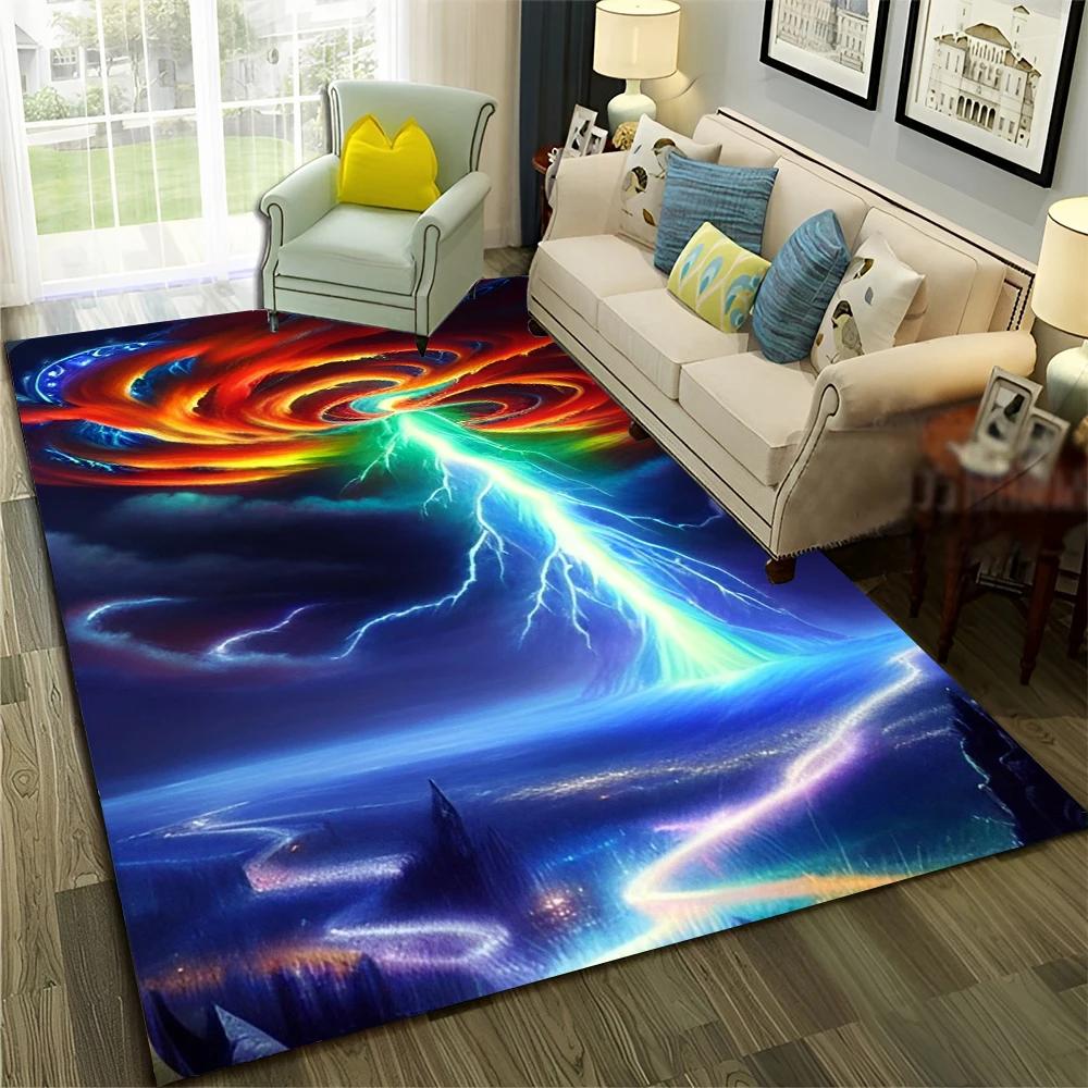 Dream Natural Tornado Cloud Twister Carpet Rug for Home Living Room Bedroom Sofa Doormat Decor,kids Area Rug Non-slip Floor Mat