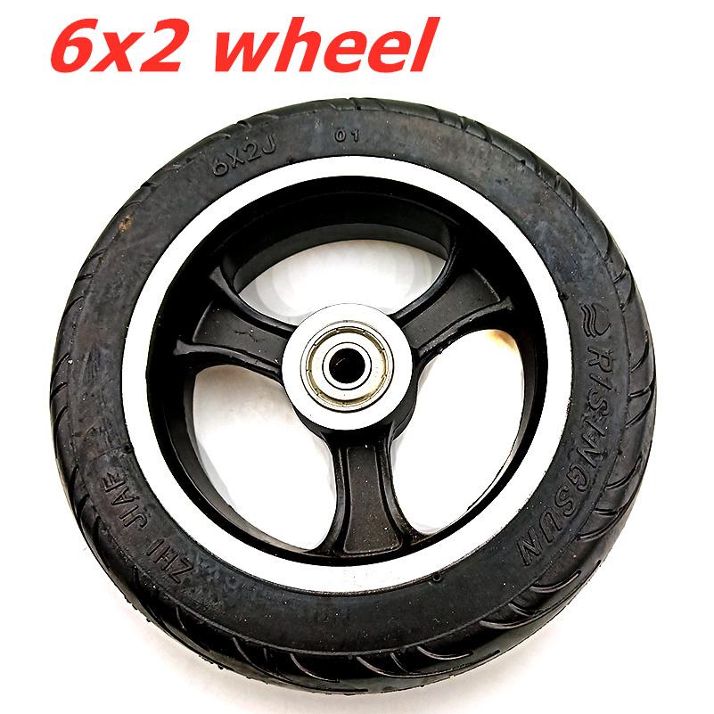 Elektrická koloběžka 6palcové kolo 6x2 S vzduchovou/plnou pneumatikou Kovový ráfek Ložiska 608 /628 Otvor pro osu 8/10mm Vozík