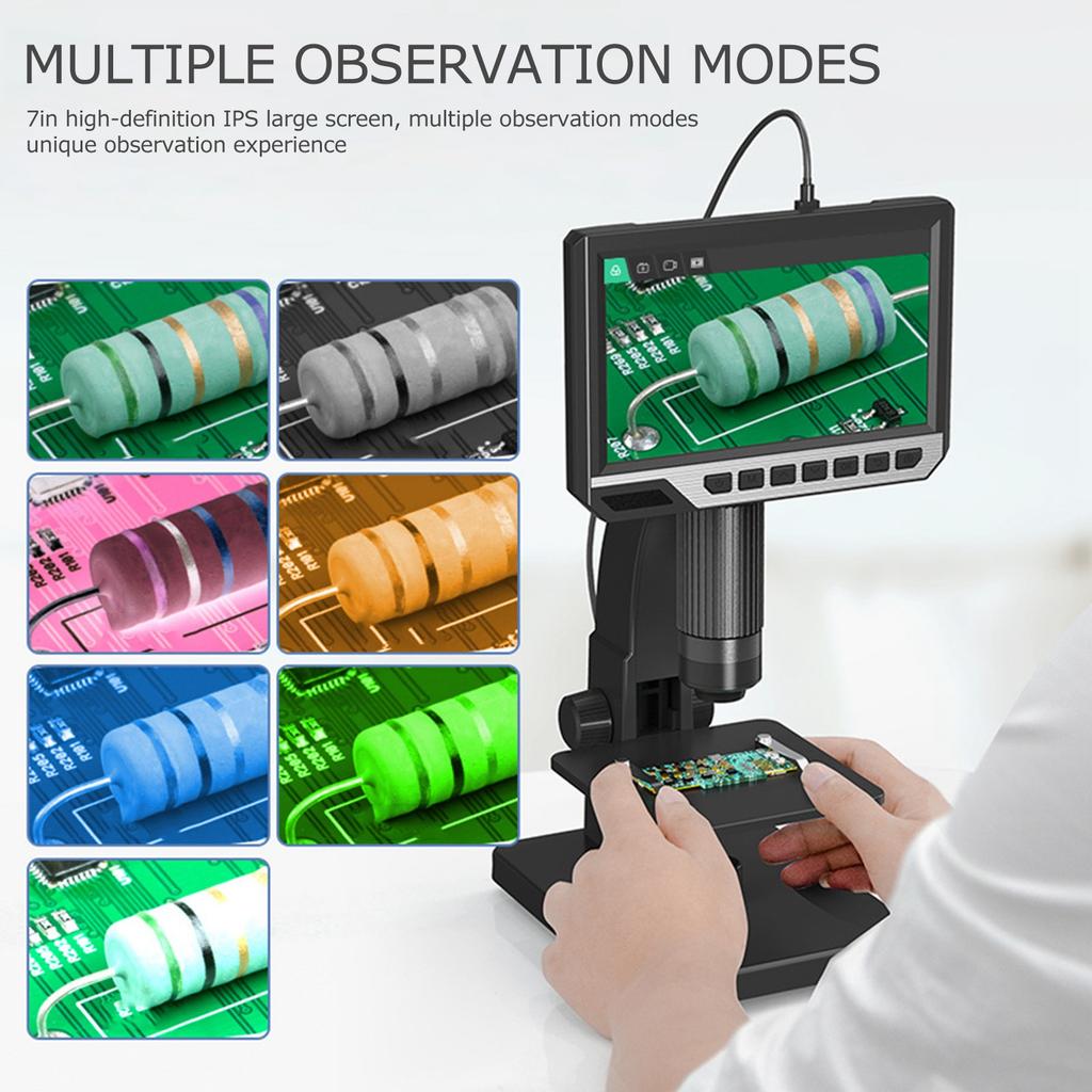 12MP 7in High‑Definition Display 2000X Industrial Digital Microscope for Circuit Board Repairing Magnifying Microscope