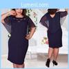 Stylish Women Hollow Out Cape Dress With Short Sleeves Clubwear Beach 6xl Large Size