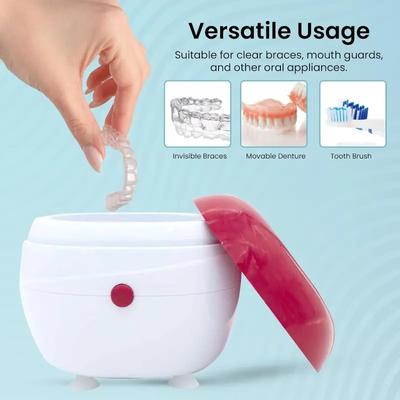 Automatic Denture Cleaning Case, Portable Retainer Cleaner Case, Denture Case with Filter Effortlessly Clean and Protect Dentures Braces and Retainers