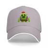 Green Cactus Warrior Character Baseball Cap with Red Hair and Purple Armor Design for Adults Casual Wear