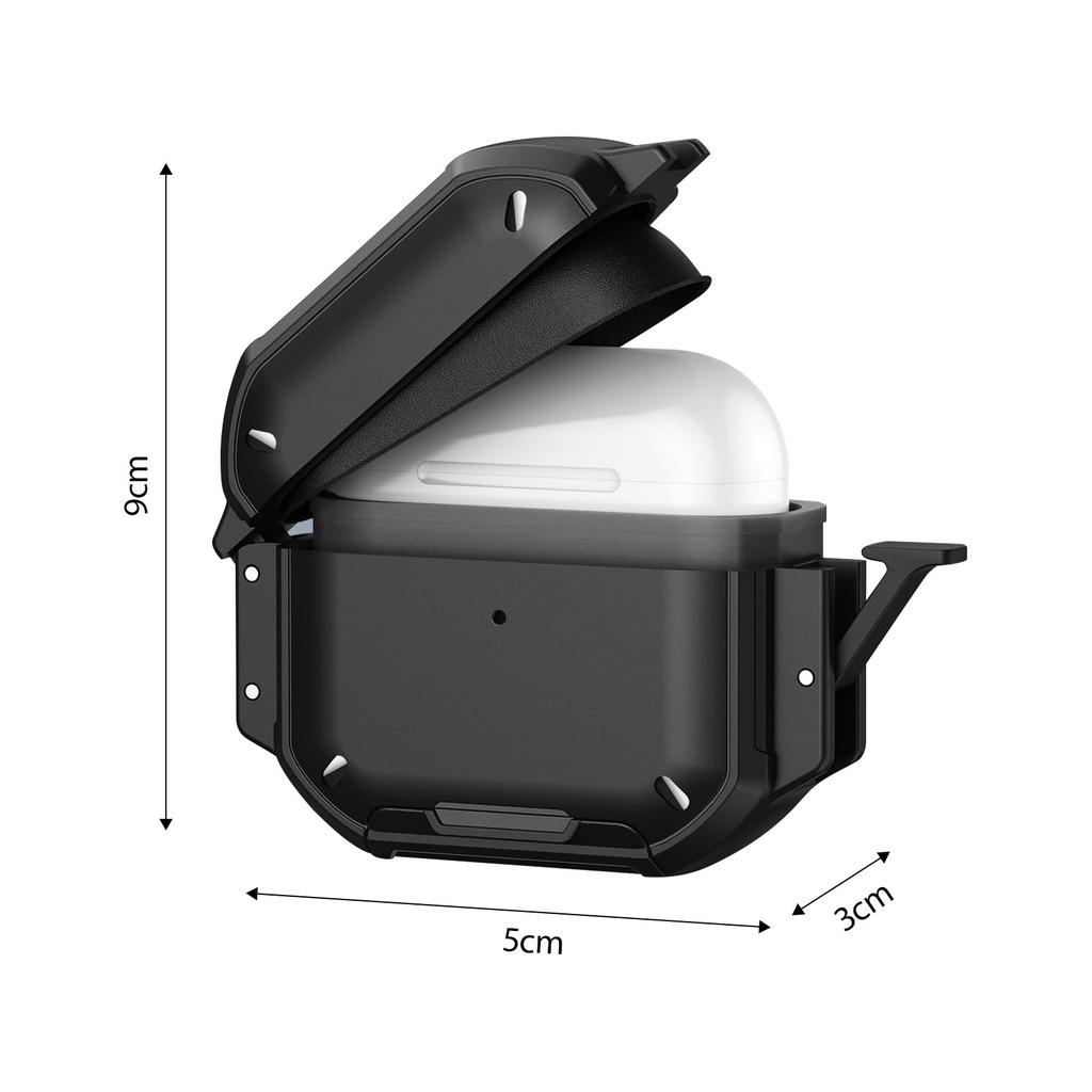 Full Body Protective for True Wireless Earbuds Featuring Built In Cleaning Pen Safety Lock Design and Carabiner Clip for