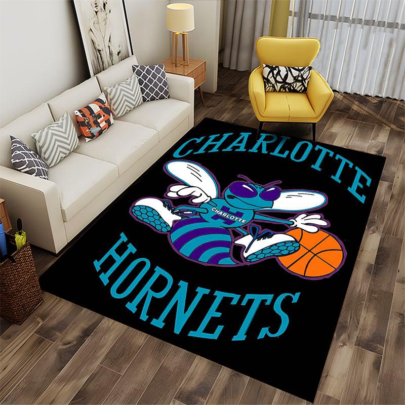 Charlotte Hornets Basketball Carpet suitable as a non-slip mat for the living room or bedroom sofa