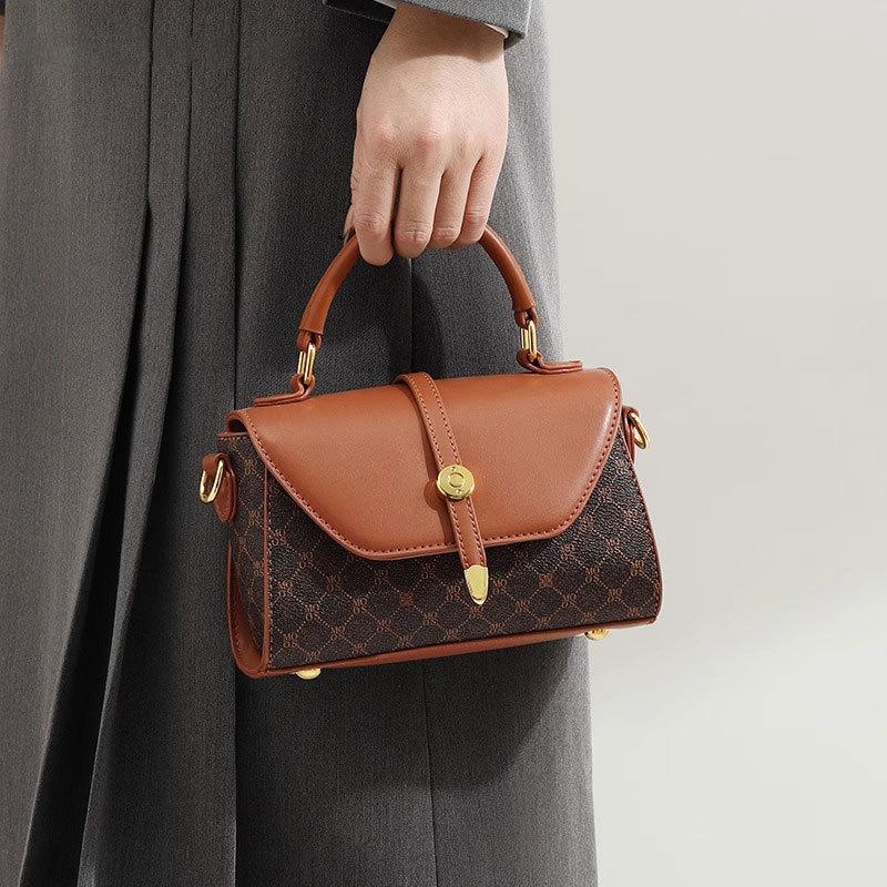 European and American Retro Bags, Trendy Handbags, Women's Crossbody Bags, Autumn and Winter Printed Women's Bags, Light Luxury