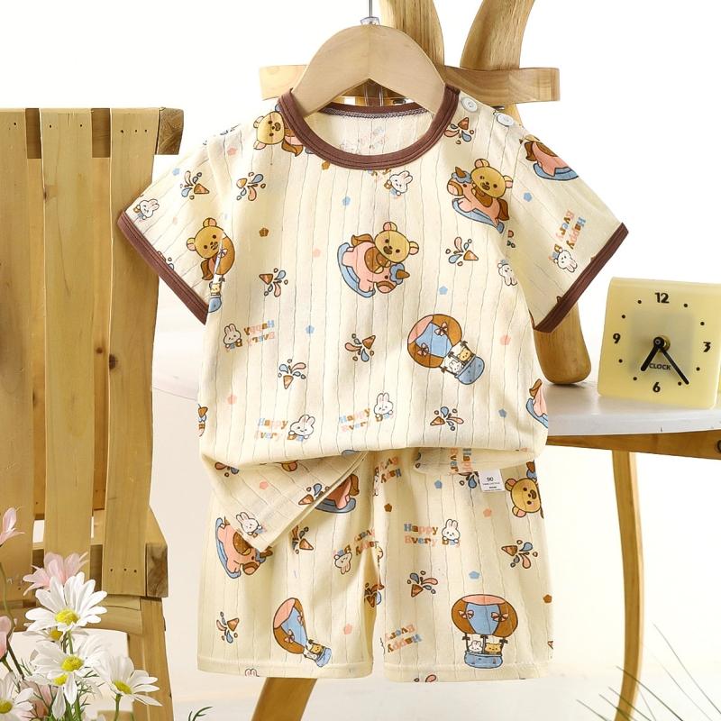 2pcs/set Cotton Children Sets Kids Clothes Boys Girls T-shirt Shorts  Summer Short Sleeve Baby Clothing Toddler
