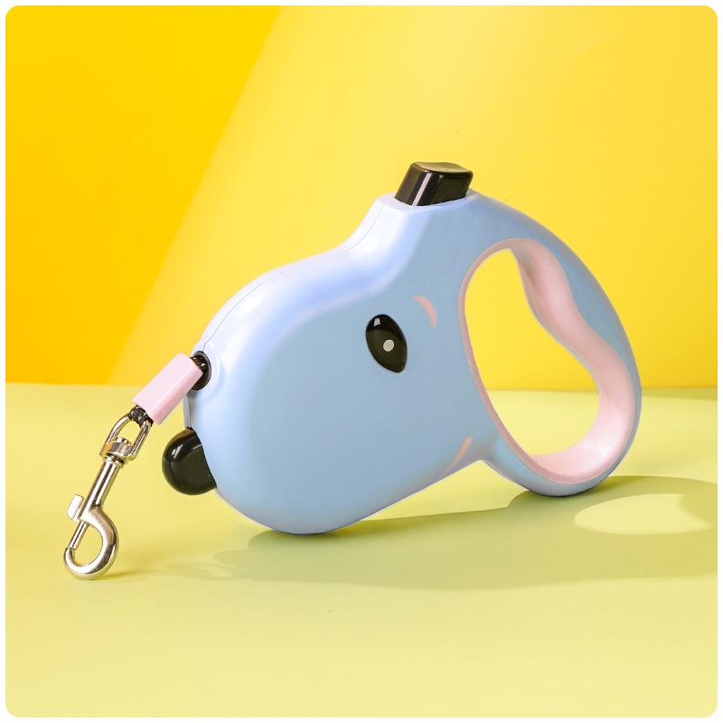 5M Retractable Anti-Pull Dog Leash with Light for Small to Medium Dogs