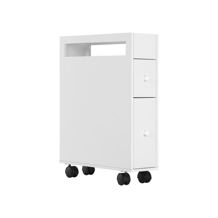 Armoire De Toilette - MUVOE - 2 Tiroirs - Blanc - MDF Laqué - 16x49,5x66 Cm
