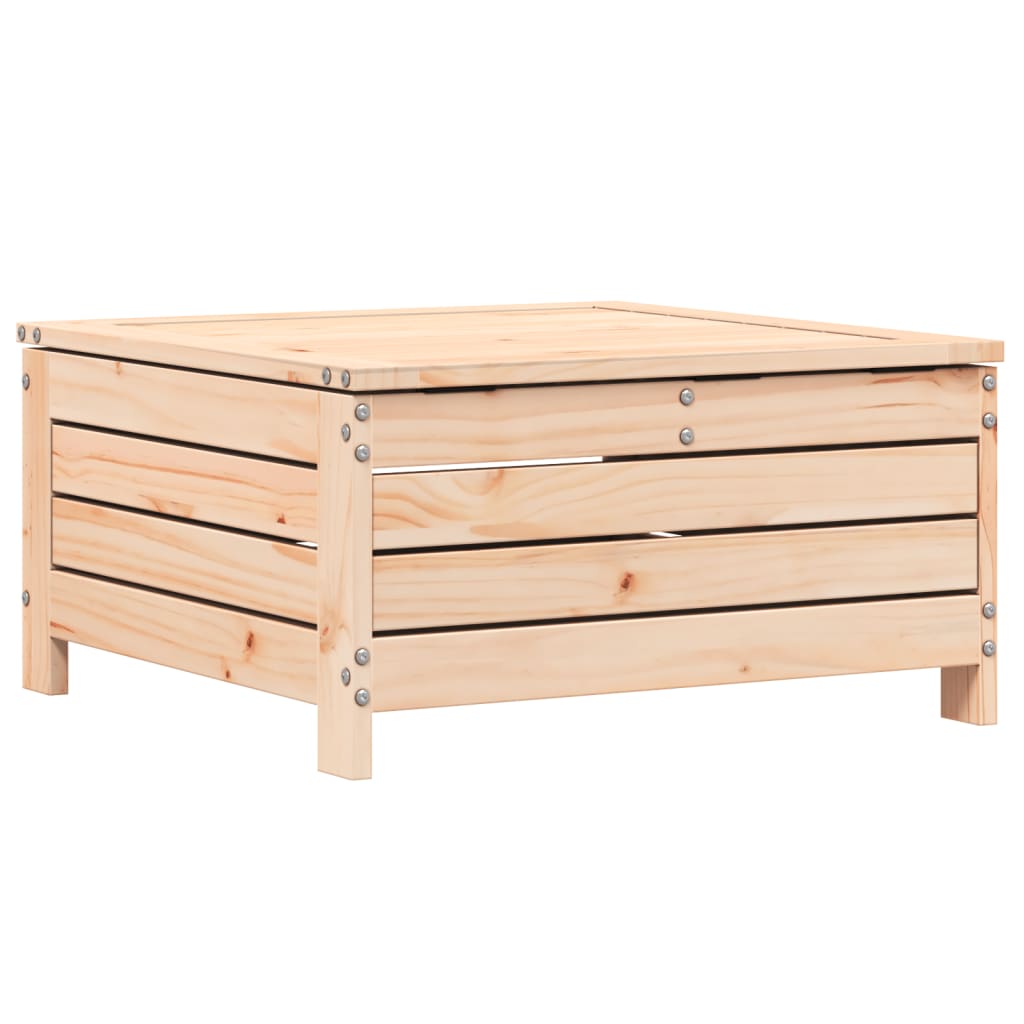 Garden Footstool with Cushion Solid Pine Wood