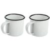 2 Stück Metall Vintage Trinkbecher Büro Klarer Becher Gläser Emaille Becher Großpackung Camping Kaffee Tee