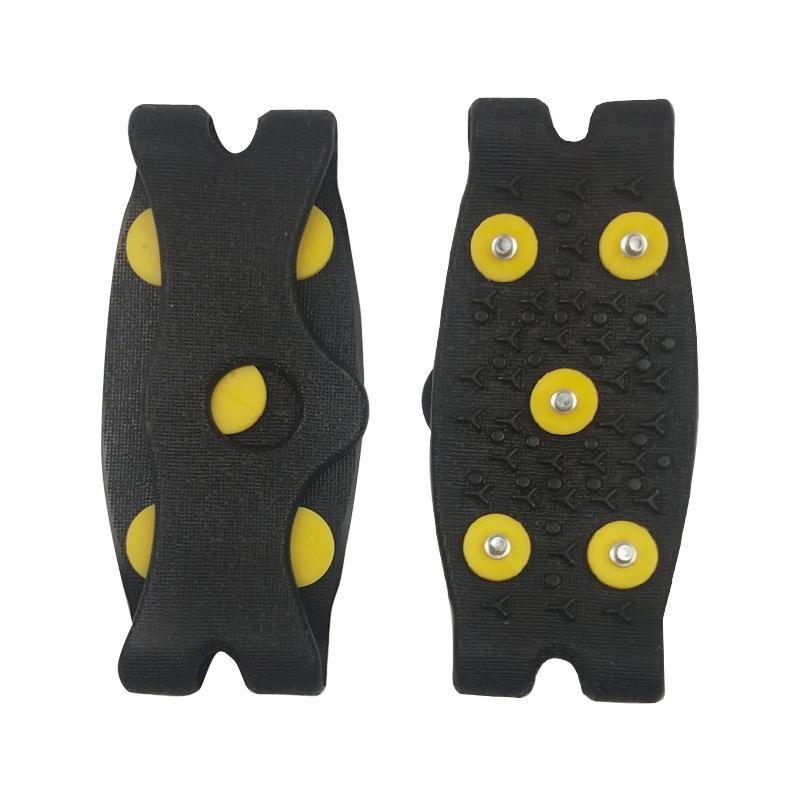 1 Pair 5-Stud Snow Ice Claw Climbing Anti Slip Spikes Grips Crampon Cleats Shoes Cover for Women Men Boots Cover Size 35-43