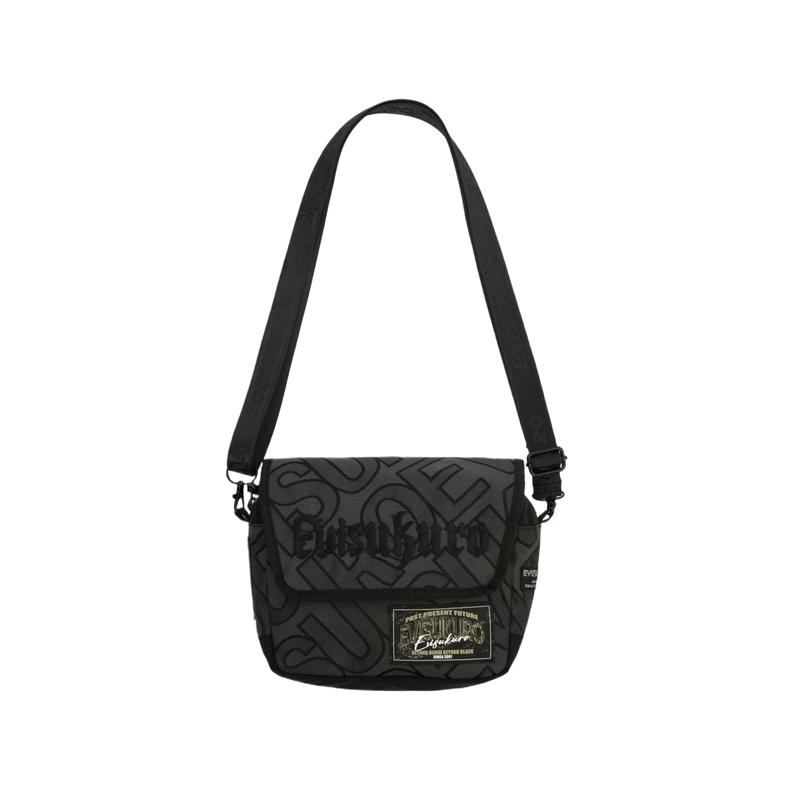 

New EVISU Polyester Shoulder Bag, Crossbody Bag Unisex All Over Charcoal Gray 2EAGNU4BG5168XXSN 21.1*6.6*18.0CM
