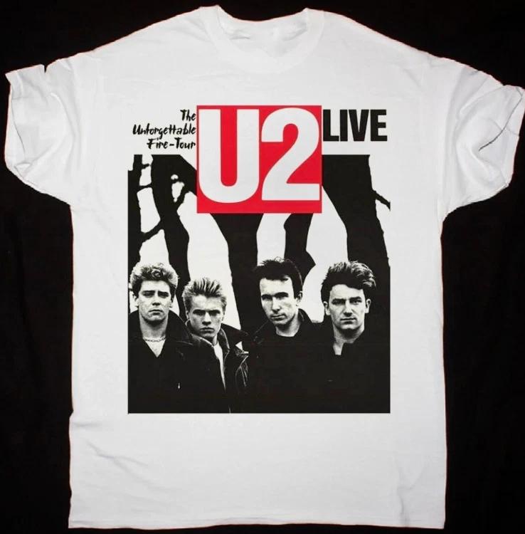 U2 The Unforgettable Fire Tour Cotton White All Size Men Women Shirt M