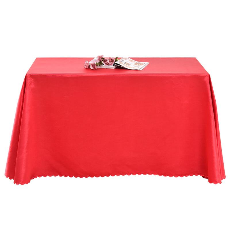 Hotel Tablecloth Conference Tablecloth Table Skirt Satin Glossy Rectangular Square Solid Color Banquet Tablecloth Navy Blue Thickened